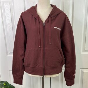 Champion Women's Cropped Fleece Zip-Up Sweatshirt Size XL